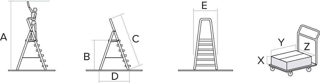 Стремянка алюминий-сталь NV1130