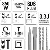 Перфоратор SDS Plus 850Вт. YATO 