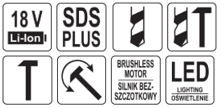 Аккум. перф.SDS Plus 18V 28J BL без АКБ YATO 