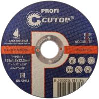 125x1.6x22.2 мм Диск отрезной по металлу и нерж. стали Cutop Profi 39985т