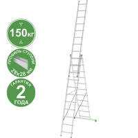 Лестница алюминиевая трехсекционная 3х11 ступеней NV223 Новая высота 2230311