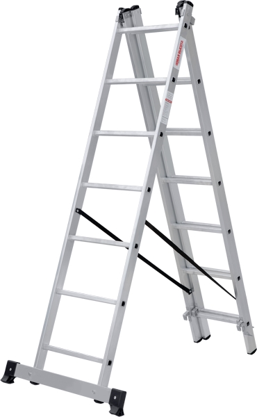 Лестница алюминиевая трехсекционная 3x8 ступеней NV123 Новая высота 1230308
