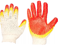 Пeрчатки х/б, 2-ой латекс, красно/желт., 13 класс СВС