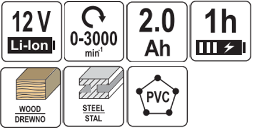 Аккумуляторная сабельная пила 12V, 2Аh YATO 