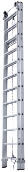Лестница индустриальная двухсекционная с тросовой тягой 2x12 ступеней NV5240 Новая высота 5240212