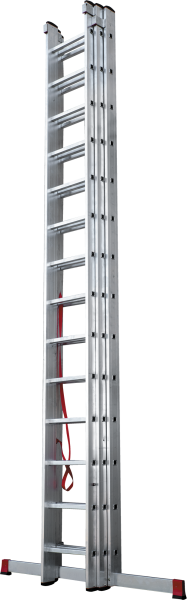 Лестница профессиональная алюминиевая трёхсекционная 3х14 ступеней NV3230 Новая высота 3230314