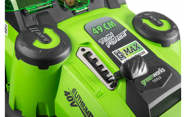 Газонокосилка аккумуляторная Greenworks G40LM49DB TwinForce 49см 40В