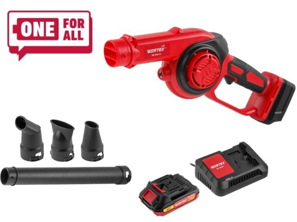 Аккумуляторная воздуходувка WORTEX LX BB 1518-1 D ALL1 XLT SET 18В, 210 м.куб/ч, 129 км/ч