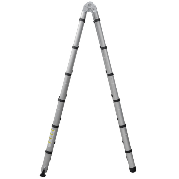 Лестница телескопическая 3,8/1,9 м двухсекционная алюминиевая 2x6 ступеней Новая Высота 2311206ТЛ