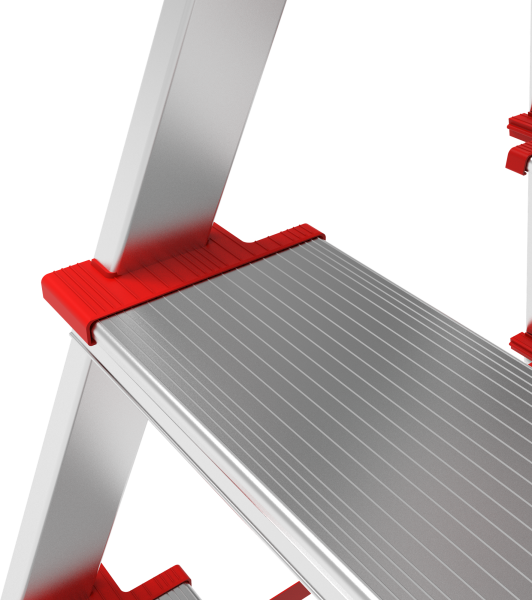 Стремянка профессиональная алюминиевая двухсторонняя 2x3 ступени 130 мм площадка 260 мм NV3127 Новая высота 3127203