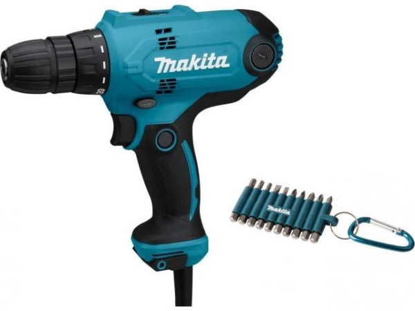 Дрель-шуруповерт MAKITA DF 0300X3 в кор. + набор бит 