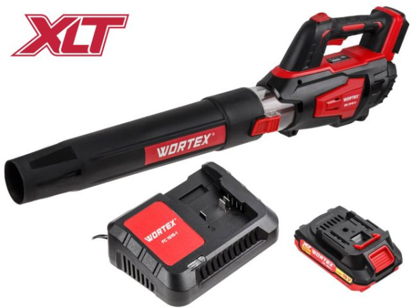 Аккумуляторная воздуходувка WORTEX BB 2018 D ALL1 XLT SET 18 В, 2 Ач акб, макс.объём 570 м куб/ч