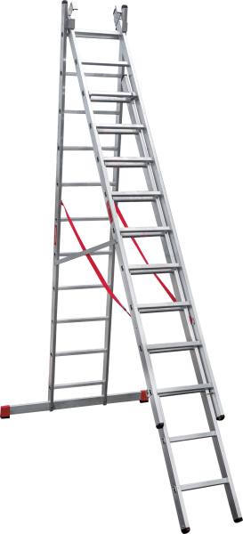 Лестница профессиональная алюминиевая трёхсекционная 3х11 ступеней NV3230 Новая высота 3230311