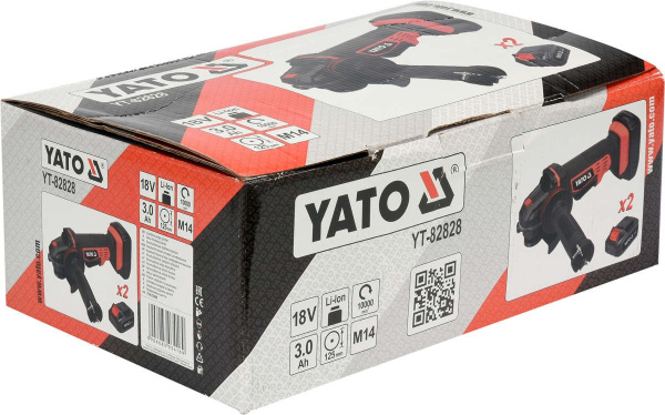 Аккум. углошлифовальная машина125 мм 18В+2аккум.YATO 