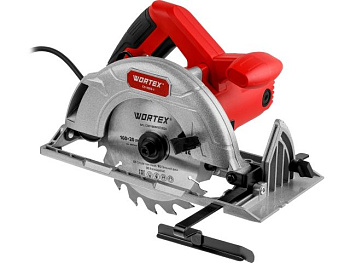 Циркулярная пила WORTEX CS 1655-1 в кор. 1200 Вт, 160 мм, пропил до 55 мм, алюм. подошва 