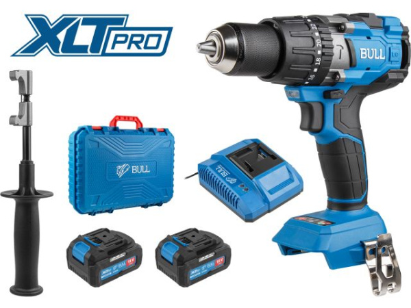 Аккумуляторный дрель-шуруповерт BULL SR 1805 в чем. XLTpro, 2х4 А*ч, БЕСЩЕТ., 18 В, 120 Н*м, БЗП