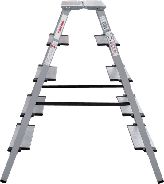 Стремянка алюминий-сталь 2x5 ступеней 130 мм с площадкой 260 мм NV1147 Новая высота 1147205