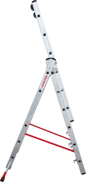 Лестница индустриальная алюминиевая трехсекционная 3x6 ступеней NV5230 Новая высота 5230306