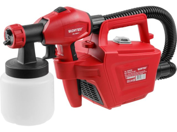 Краскораспылитель электрический WORTEX PS 1165-1 в кор. 650 Вт, 1000 мл/мин, 0.8 л бак 