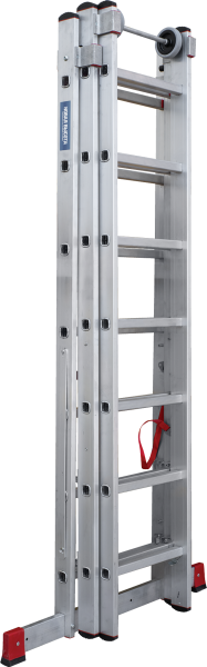 Лестница индустриальная алюминиевая трехсекционная 3x7 ступеней NV5230 Новая высота 5230307