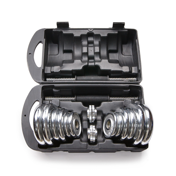 Набор гантелей хромированных AMETIST в чемодане 20 кг