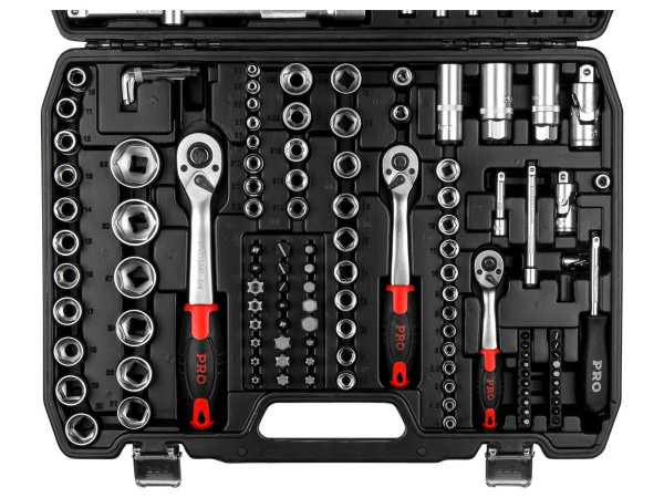 Набор головок и бит 172пр. 1/4",3/8",1/2" PRO STARTUL STUTTGART (PRO-172S) (6 граней)