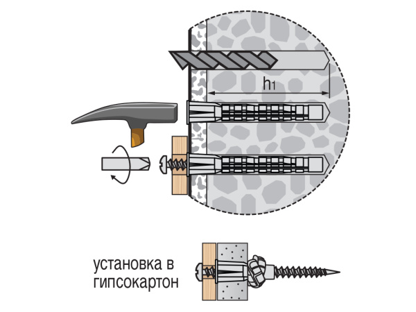 6Lx50 мм набор дюбелей универсальных НЕЙЛОН PDUN Евростандарт (30 шт.) /аналог Sormat YLT/