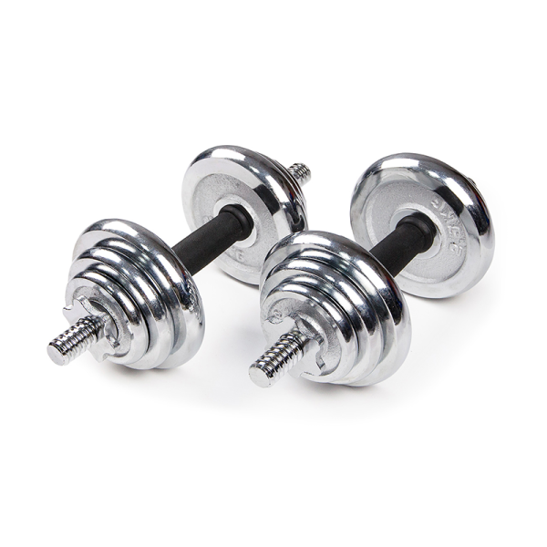 Набор гантелей хромированных AMETIST в чемодане 20 кг