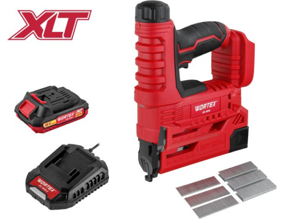 Аккум. гвоздезабиватель WORTEX NG 1830 в кор. ALL1 XLT SET, 18 В, 15-32 мм, 30 уд/мин. 