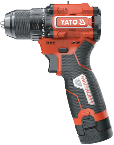 Бесщеточный шуруповерт 12V, 35Nm, 2х2,0Ah, USB, YATO 