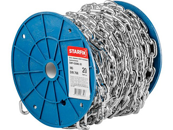 М6 Цепь сварная короткозвенная оцинк. DIN 766 (бухта 20 м)