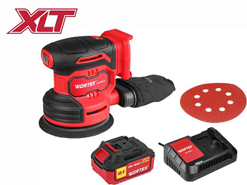 Аккумуляторная эксцентриковая шлифмашина WORTEX COS 1218-1 E в кор. ALL1 XLT SET 18В, 125 мм, 6000-13000 