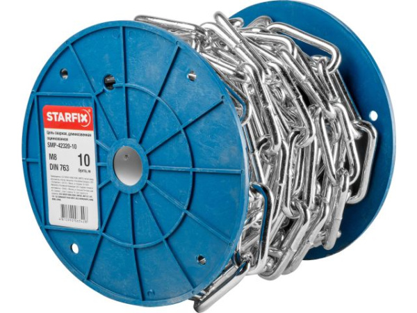 М8 Цепь сварная длиннозвенная оцинк. DIN 763 (бухта 10 м)
