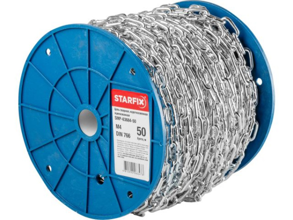М4 Цепь сварная короткозвенная оцинк. DIN 766 (бухта 50 м)