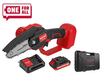 Аккумуляторная мини-пила WORTEX LX CEC 2518-1 в чем. ALL1 XLT SET 18В, 12.5 см