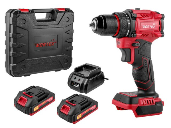 Аккумуляторный дрель-шуруповерт WORTEX LX BD 1815-1 Li  ALL1 XLT 18В, 45 Нм, 2*1.5 Ач, патрон 10 мм, бесщёт. 