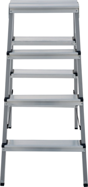 Стремянка алюминий-сталь двухсторонняя 2x4 ступени NV1140 Новая высота 1140204
