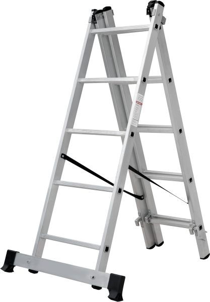 Лестница алюминиевая трехсекционная 3x5 ступеней NV123 Новая высота 1230305