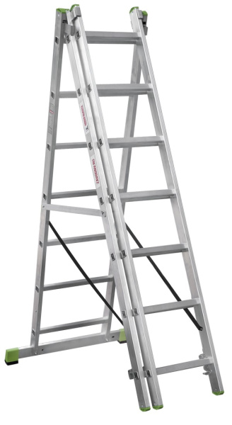 Лестница алюминиевая трёхсекционная 3х7 ступеней NV223 Новая высота 2230307