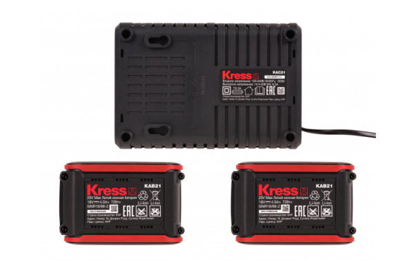 Комплект Kress KAD21: батарея аккумуляторная 20В 4Ач х 2шт зарядное устройство 6А 1шт