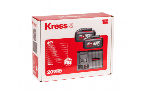 Комплект Kress KAD22: батарея аккумуляторная 20В 6Ач х 2шт зарядное устройство 6А 1шт