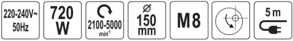 Эксцентриковая шлифовальная машинка 150 мм720W с регул.YATO 