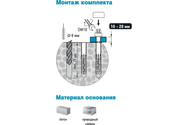 Комплект крепление для унитаза
