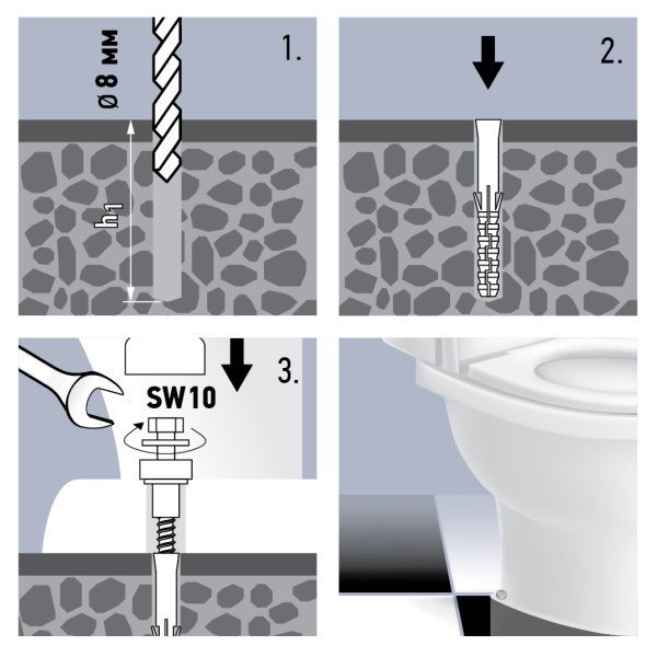 Комплект крепления для унитаза PWC 20