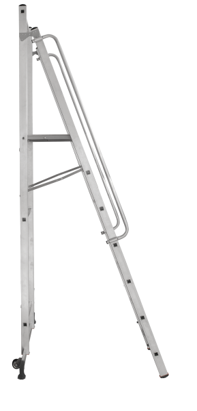 Стремянка передвижная профессиональная 7 ступеней с платформой 450x450 мм NV1540 Новая высота 1540107