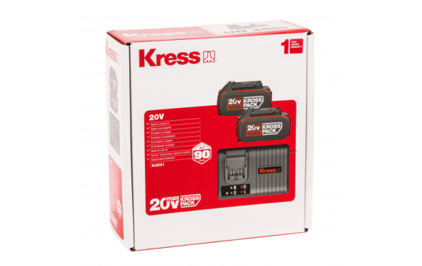 Комплект Kress KAD21: батарея аккумуляторная 20В 4Ач х 2шт зарядное устройство 6А 1шт