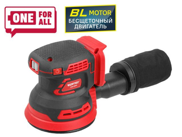 Аккум. эксцентриковая шлифмашина WORTEX COS 1218 E в кор. ALL1 SOLO 