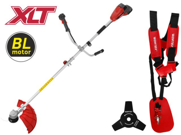Триммер аккум. WORTEX TB 3036-1 AT XLT SOLO БЕСЩЁТ.ДВИГ. 18В+18В шир.скаш.380/255 мм леска/нож 