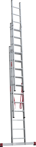 Лестница профессиональная алюминиевая трёхсекционная 3х11 ступеней NV3230 Новая высота 3230311