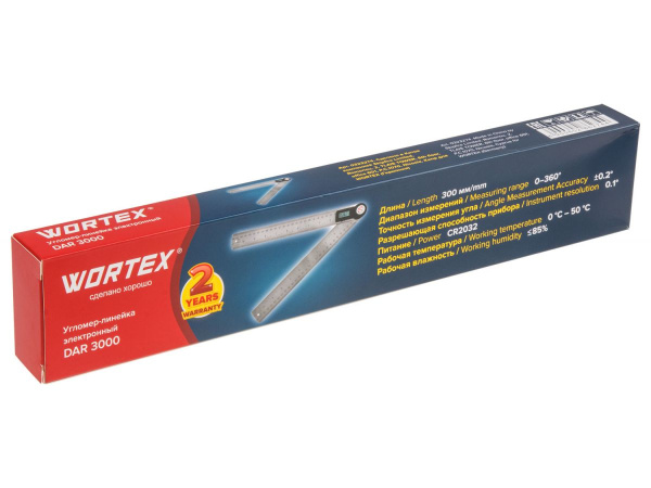 Угломер-линейка электронный WORTEX DAR 3000 в кор. 